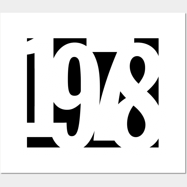 1978 Funky Overlapping Reverse Numbers for Light Backgrounds Wall Art by MotiviTees